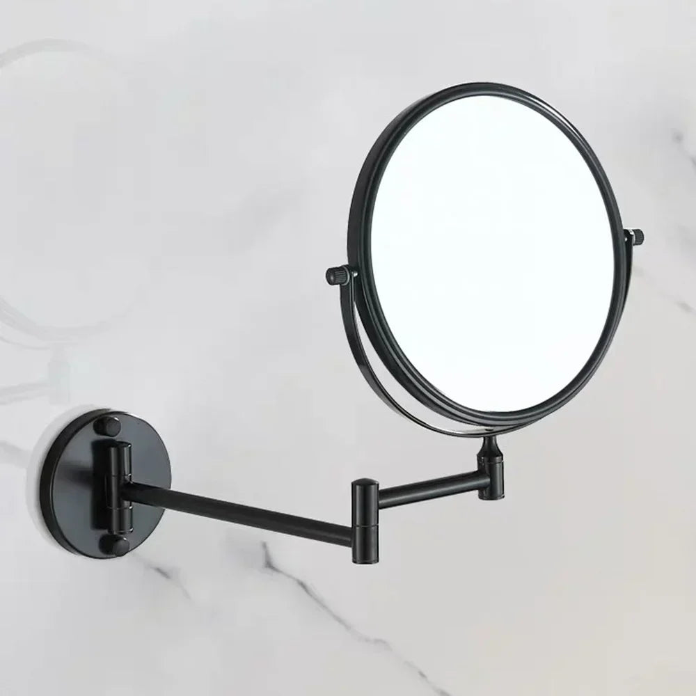 Double-sided Bathroom  Makeup Mirror 3X Magnifying Glass Countertop Rotating Vanity Wall Hardware Accessories