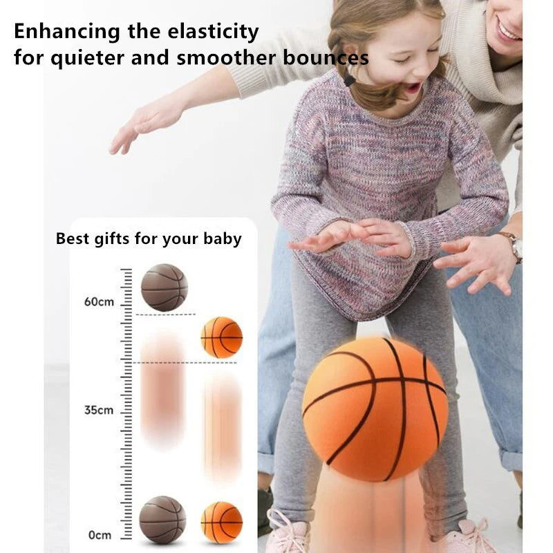 【YY26】18/21/24cm Bouncing Mute Ball Indoor Silent Basketball With Hoop High-Resilience Lightweight Mini Basketball Kids Gifts