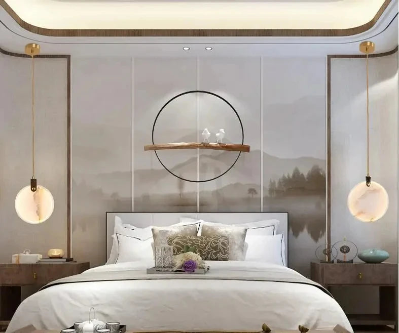 Modern Decorative Lighting Attic Lobby LED Chandelier Luxury Living Room Staircase Marble Pendant Light Villa Ceiling Chandelier