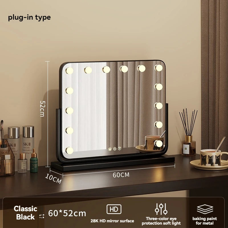 Lighted Vanity Mirror, LED Makeup Mirror with Lights, Hollywood Mirror for Tabletop Dressing