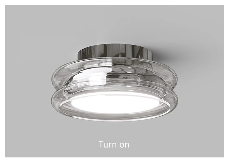 Italian Minimalist Designer Glass Ceiling Light Circular Corridor Lamp Hallway Living Room Dressing Room Lighting Decoration