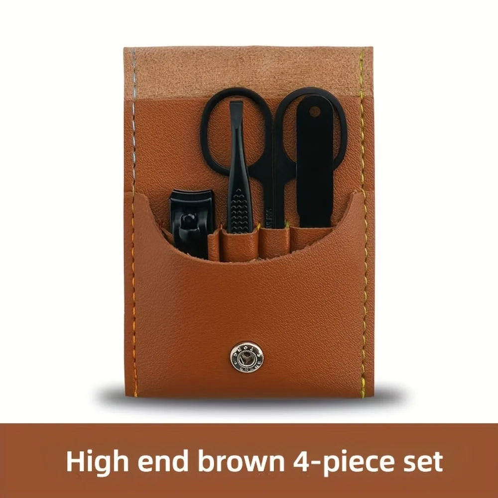 4pcs Beauty Care Set Including Nail Clippers, Nail File, Eyebrow Tweezers, And Beauty Scissors. A Multifunctional Grooming Kit