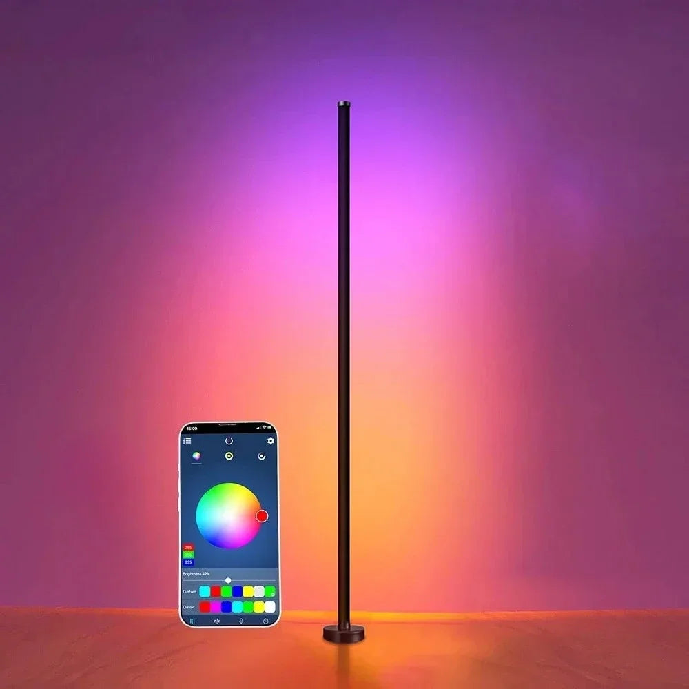 Smart LED Floor Lamp RGB Remote & APP Control Music Sync Corner Lighting Modern Mood Standing Lamp for Living Room Gaming