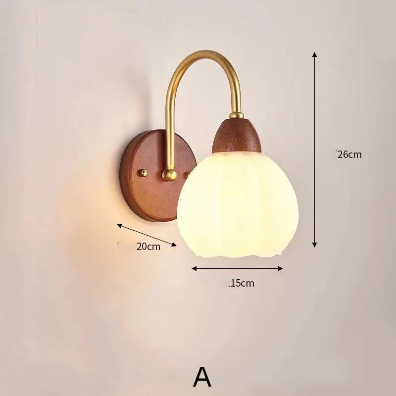 Modern Indoor Wall Light Lamp Suitable For Bedroom Bedside Living Room Home Decor Light Fixture Wooden Vintage LED Wall Lamps