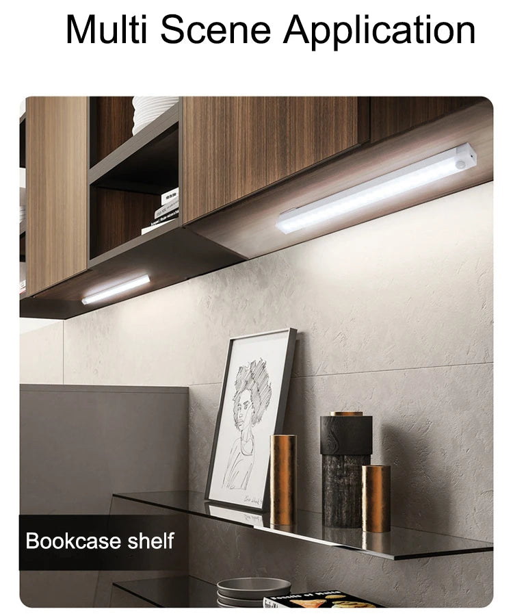LED Smart Night Light Wireless Auto-Sensing Backlit Safety Light for Bedroom Closet Cabinet Stairway Home Lighting