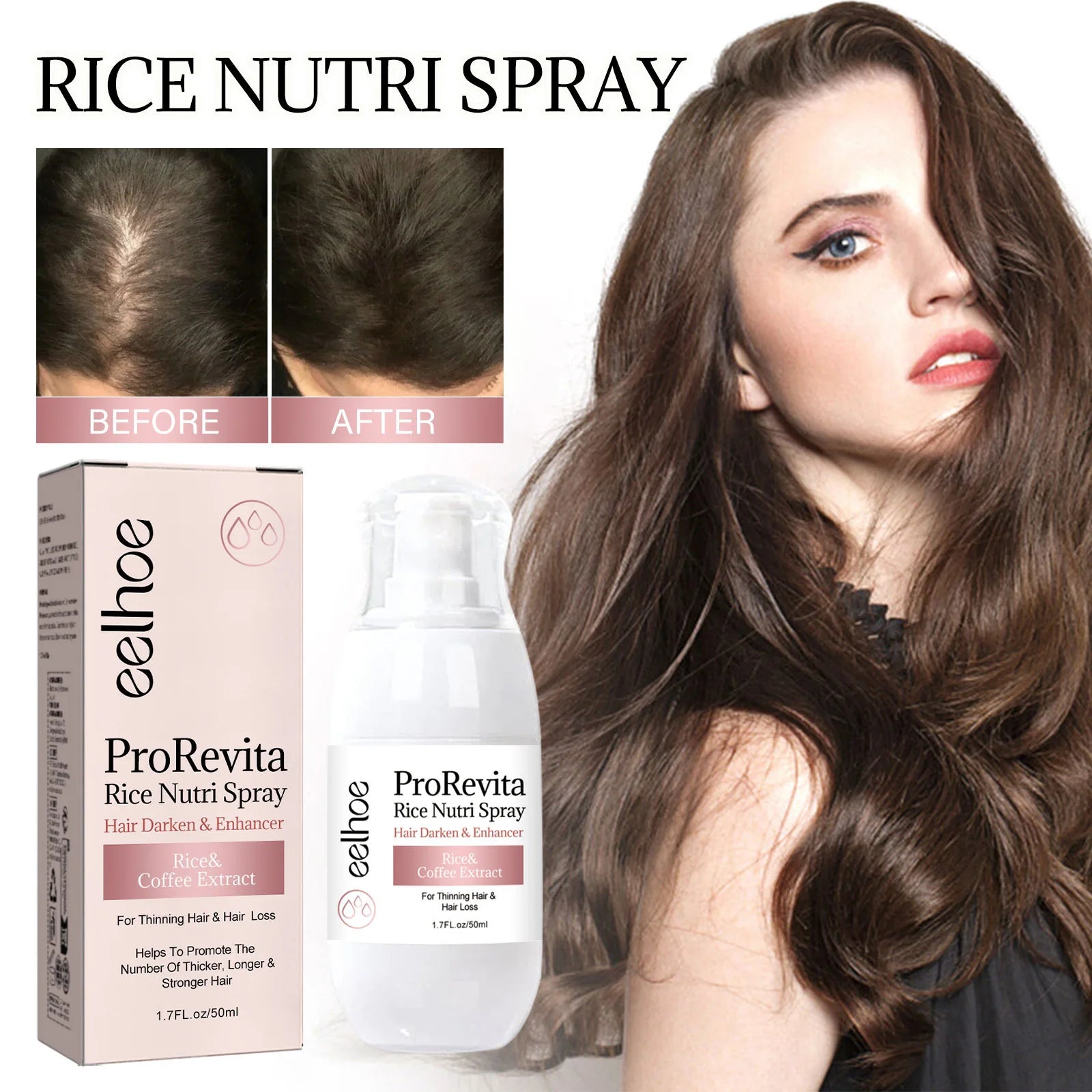 Rice Hair Care Spray Strong Hair Moisturizing Scalp Supple Nourishing Lustrous Moisturizing Hair Care