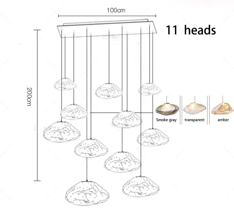 Modern Light Luxury Home Decoration LED Chandelier Staircase Light Living Room Chandelier Indoor Lighting