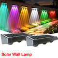 1-2pcs Solar Wall Lamp Outdoor Waterproof Solar Fence Lights Warm White & RGB Solar Powered Light for Garden Yard Decor Lighting