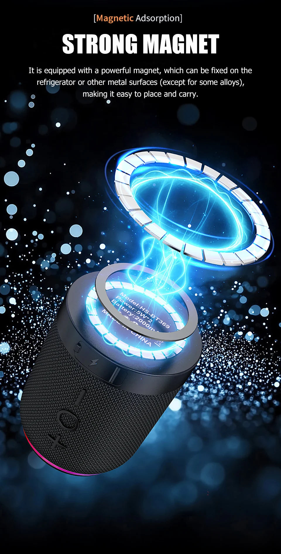 Portable Bluetooth Speaker TWS Stereo Dual Speaker High Volume Wireless Split Speaker Outdoor Waterproof Heavy Bass Speaker