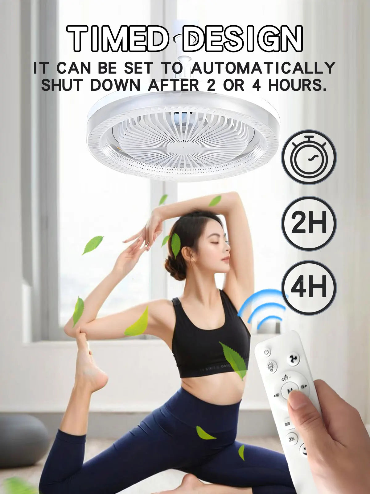 Smart 3 In 1 Ceiling Fan With Remote Control Lighting E27 Conversion Base 85-265v Lighting Base Suitable for Bedroom and Living