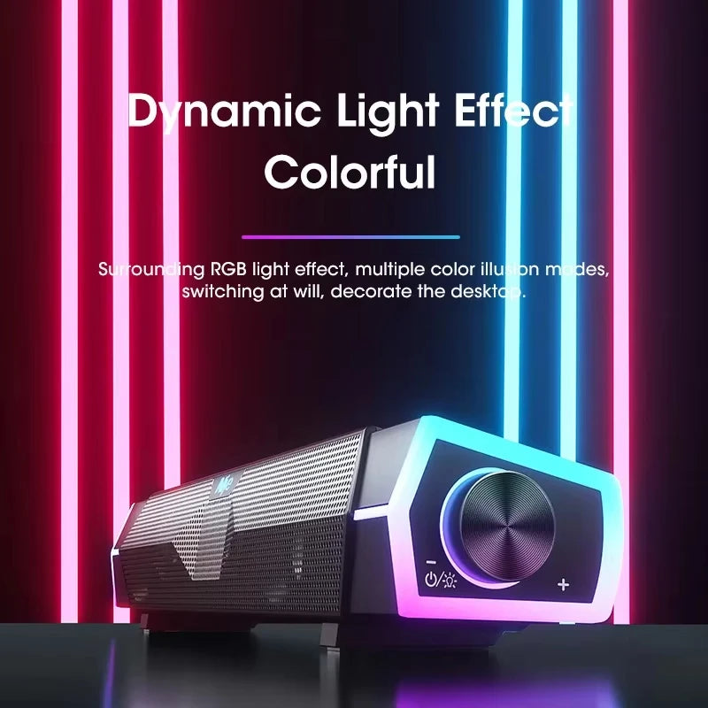 Bluetooth Bar Speaker for Home Audio and Video Wired Wireless 4D Surround Sound Subwoofer RGB Speaker for TV PC