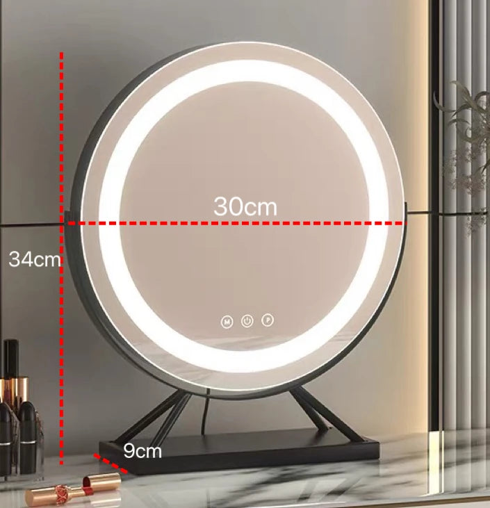 Lighted Vanity Makeup Mirror with Lights 3 Color Lighting Modes with 15X Magnification Mirror Smart Touch Control 360°Rotation