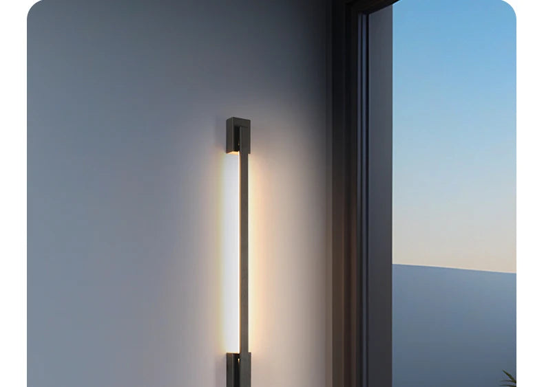 Smart Dimmable Outdoor Wall Light Black Modern LED Lamp IP65 Waterproof via APP Control for Garden Home