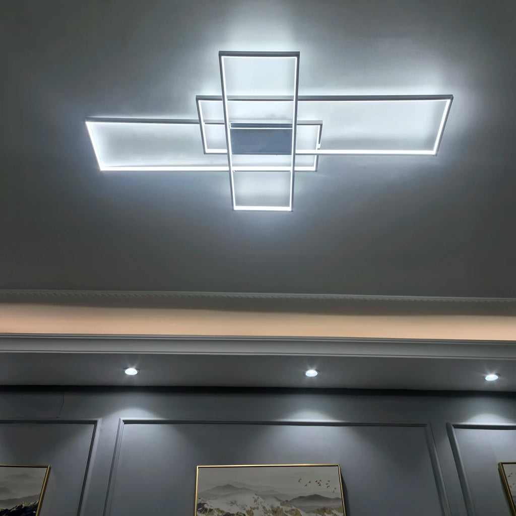 Smart Home Alexa Rectangle Aluminum Modern Led Ceiling Lights For Living Room Bedroom 85-265V White/Black Ceiling Lamp Fixtures