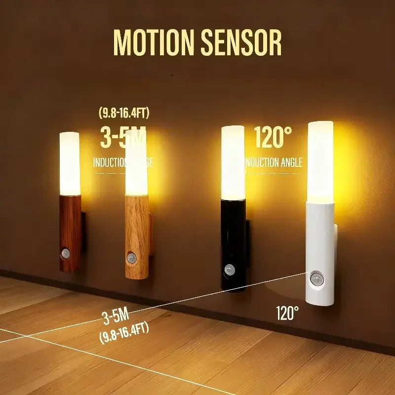 Smart Sensor Night Light Rechargeable LED Wall Light Magnetic Lamp Suitable for Bedroom Corridor and Stair Wall Night Light