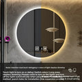 19 Inches Led Bathroom Anti-fog Luminous Makeup Sensor Wall Hanging Shower  Fashion Hotel Round Bathroom Mirror Intelligent