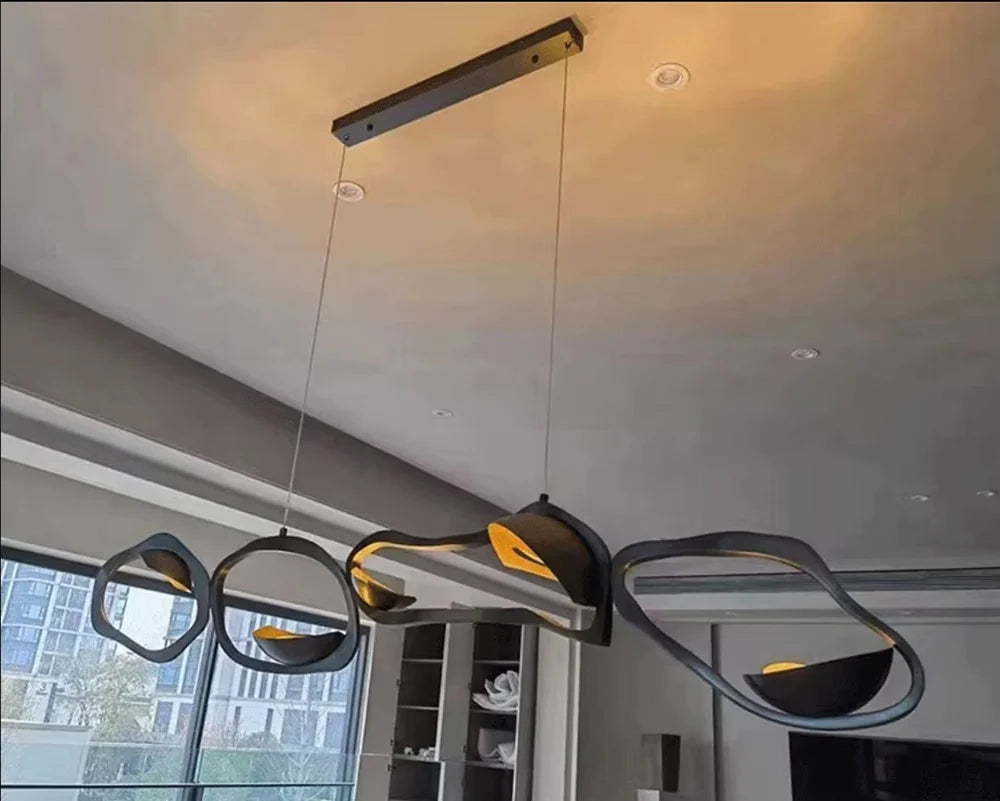 Modern LED home interior lighting ceiling chandelier, metal lustre, dimmable, suitable for living room lighting