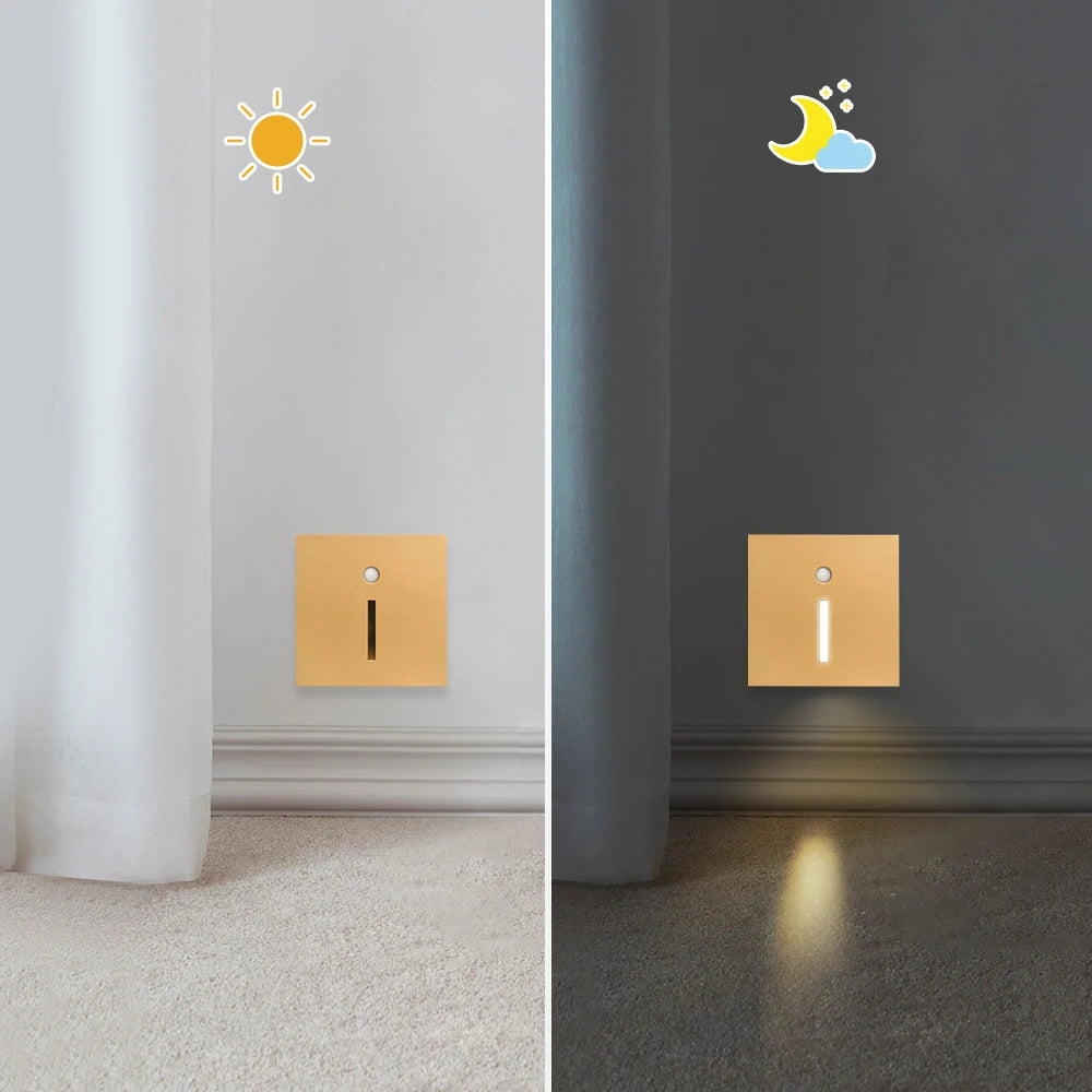 Smart Wall Lamp Pir Motion Sensor footlight Stair Wall Light Led Night light Indoor Lighting for Room Decor Hall Kitchen Bedroom
