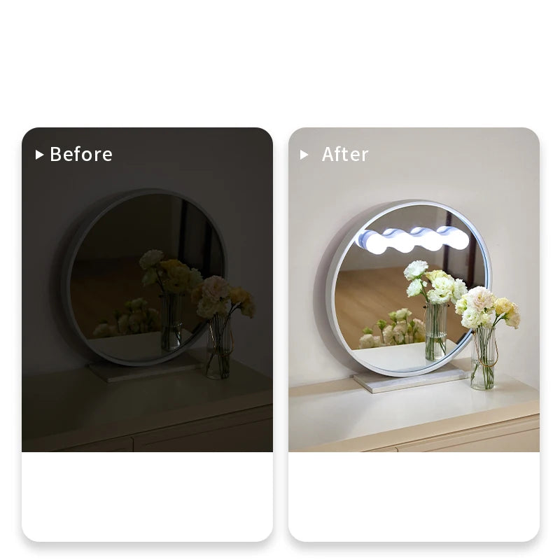 ✨LED Vanity Mirror Light, Bathroom Makeup Lamp ✨Suction Cup Portable, USB Streamer Light, Cosmetic Lamp for Bedroom Dressing