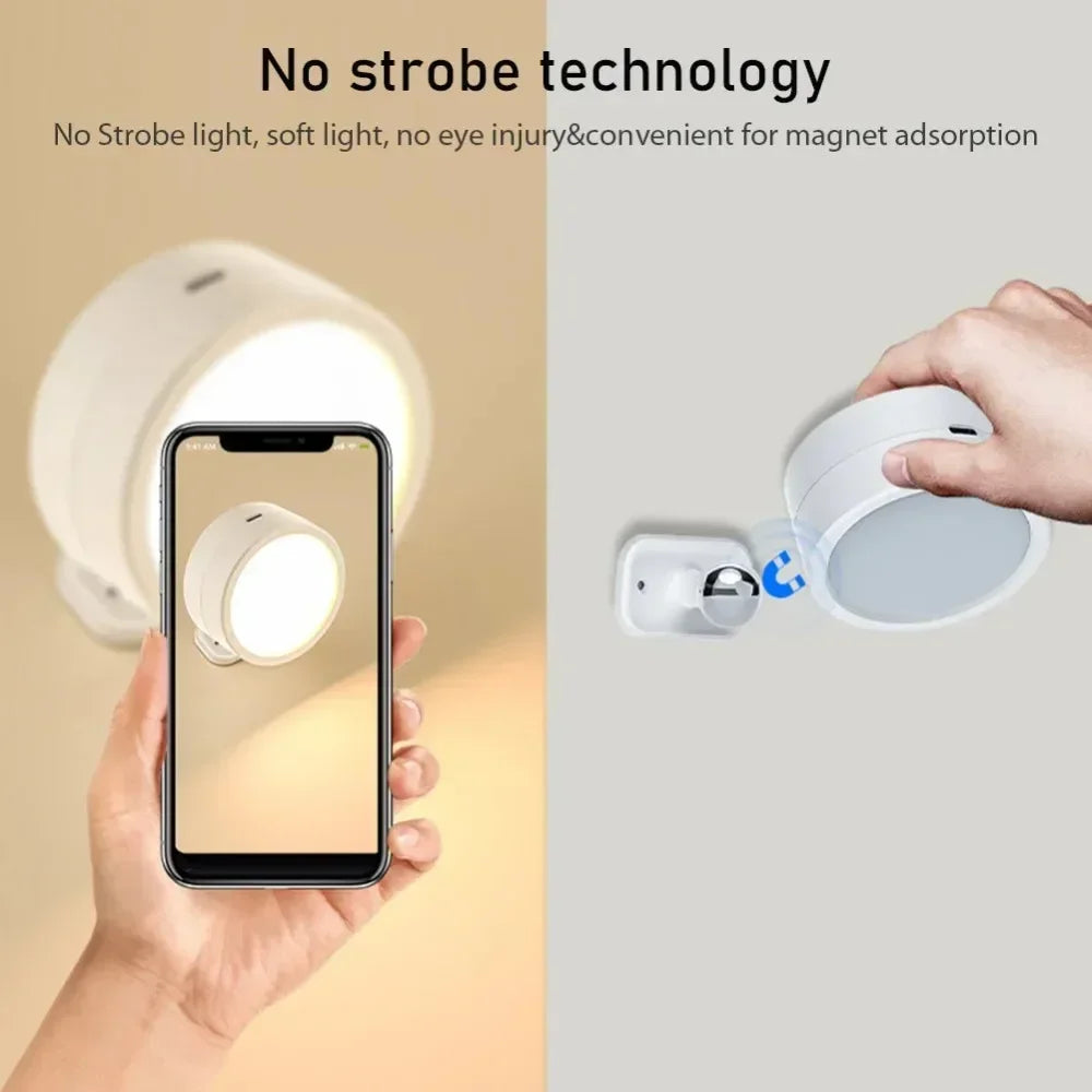 Smart Remote Control & Magnetic USB LED Wall Light,3 Mode Dimmable Cordless Touch Night Lamp for Bedside,Wardrobe,Hallway,Stairs