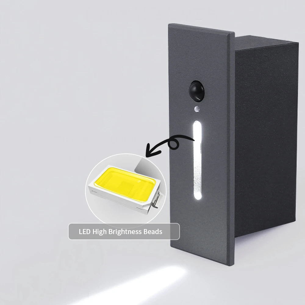 SANDIY Smart Light Intelligent Sensor Lamp Wall Embedded Led for House Step&Stair Foyer Balcony Home Ladder Lighting with Box 3W