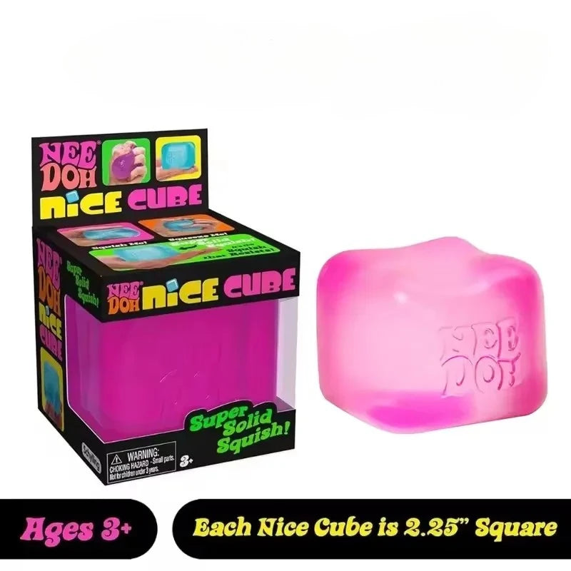 NeeDoh Nice Cube Sensory Squeeze Fidget Tool, Portable Desk Stress Relief Cube for Anxiety & Focus