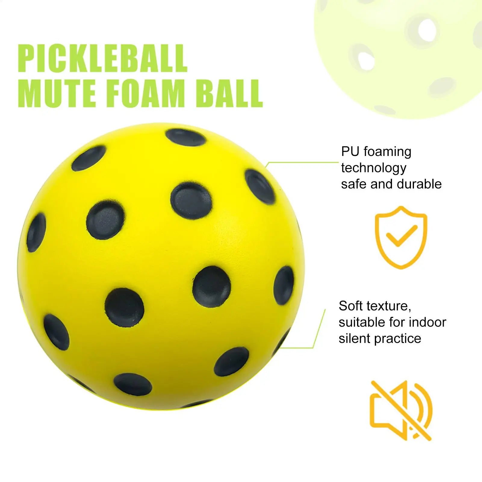 Foam Balls For Pickleball Practice Quiets Bounce Ball Pickleball Soft Safety Pickleball Accessories Ball Noiseless For Training