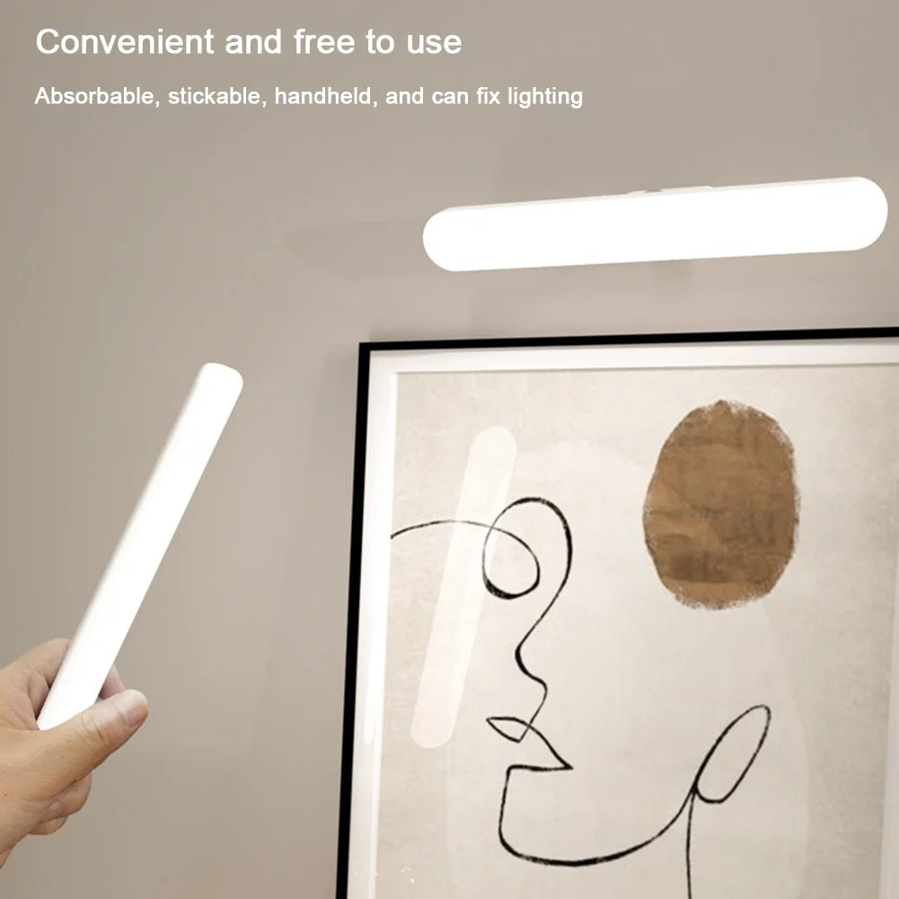 Wireless Mirror Vanity Lights Battery Operated LED Eye Protection Light Adjustable Color Brightness & Angle for Home Bathroom
