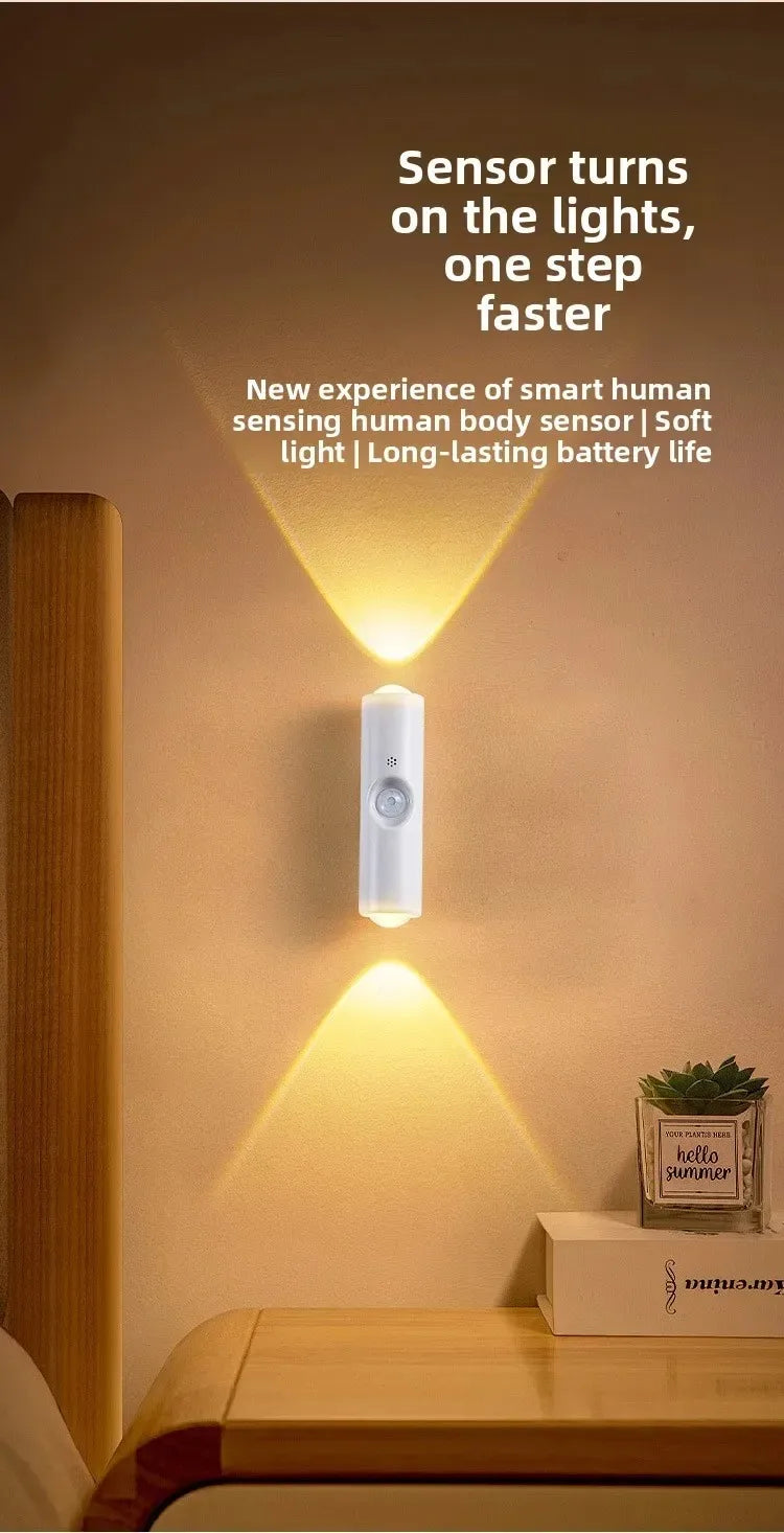 Smart, RGB, dual, head, motion, sensor, wall, lamp, charging, magnetic, night, light, spotlight, bedroom, closet, garden, room,