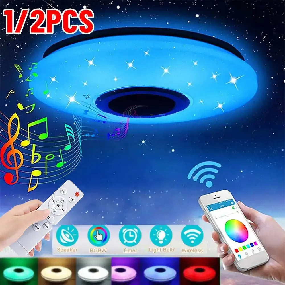 Smart Ceiling Lights Round Modern Ceiling Lamps RGB Dimming Home Lighting APP Bluetooth Music Light With Remote Control For Home