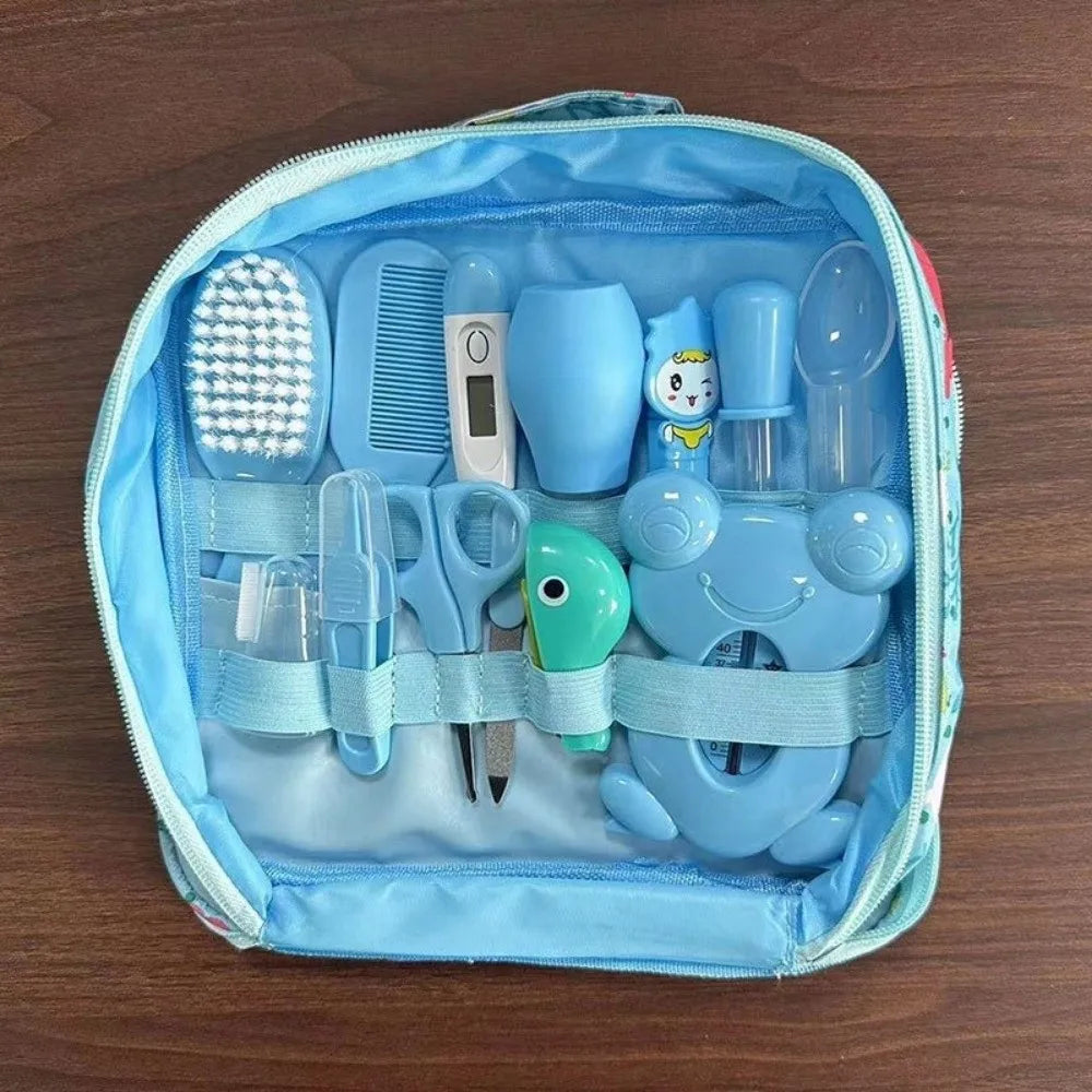 13Pcs/Set Multi-functional Baby Care Kit Nasal Aspirator Nail Clipper Newborn Care Essentials Comb Hair Wash Brush