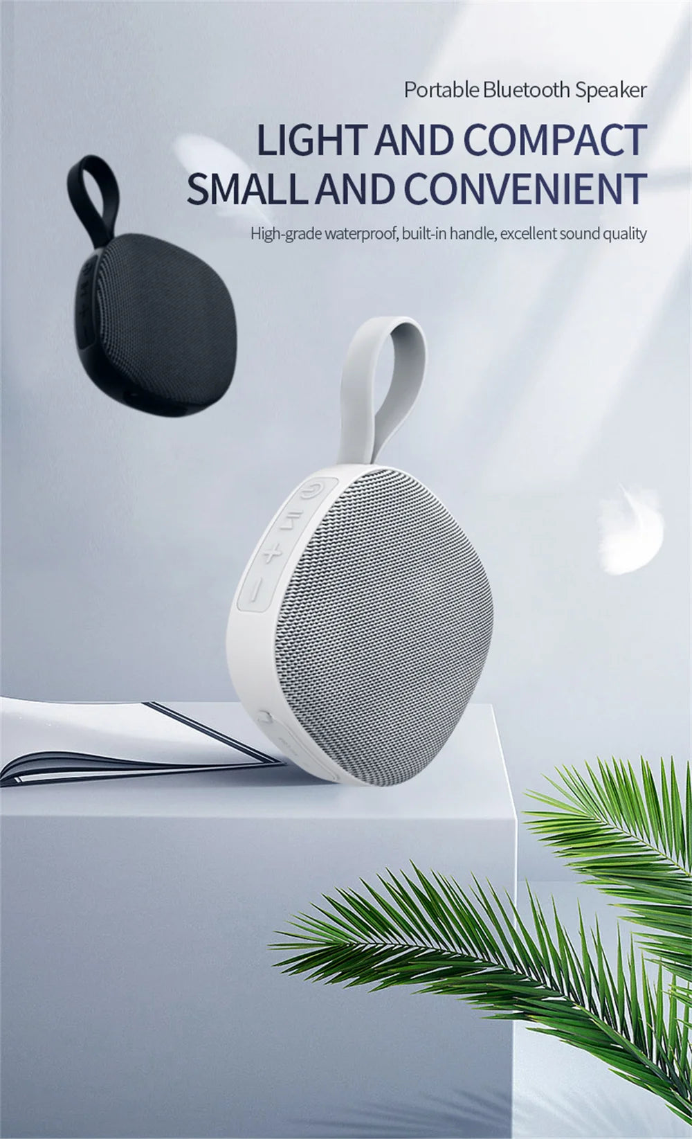 Portable Bluetooth Speakers Wireless Waterproof IPX6 TWS Fabric Mini Subwoofer Card Magnet Small Stereo Audio Player