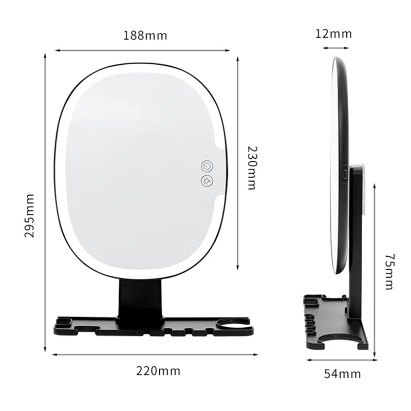 B84B-Shower Mirror Forshaving Shower Shaving Mirror Wall Mounted Bathroom Mirror Withlights
