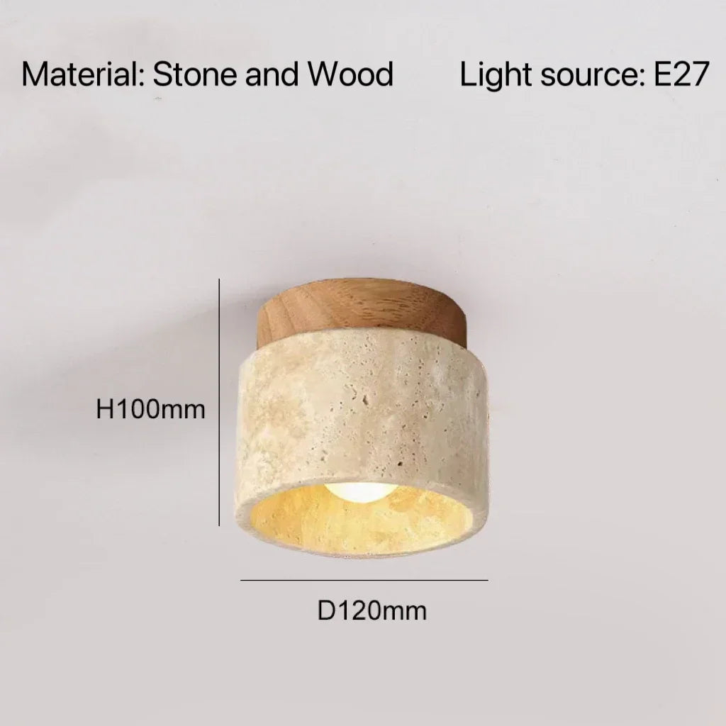 Modern Stone Travertine Ceiling Lamp Bedroom Corridor Flush Mounted Foyer Hallway Staircase Indoor Lighting Fixture Decoration