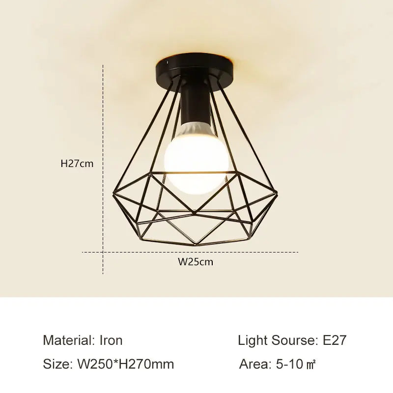 Indoor Retro E27 Ceiling Lamps for Corridor Aisle Interior Vintage Chandelier Lighting Ceiling Lights Fixture Decor for Bedroom