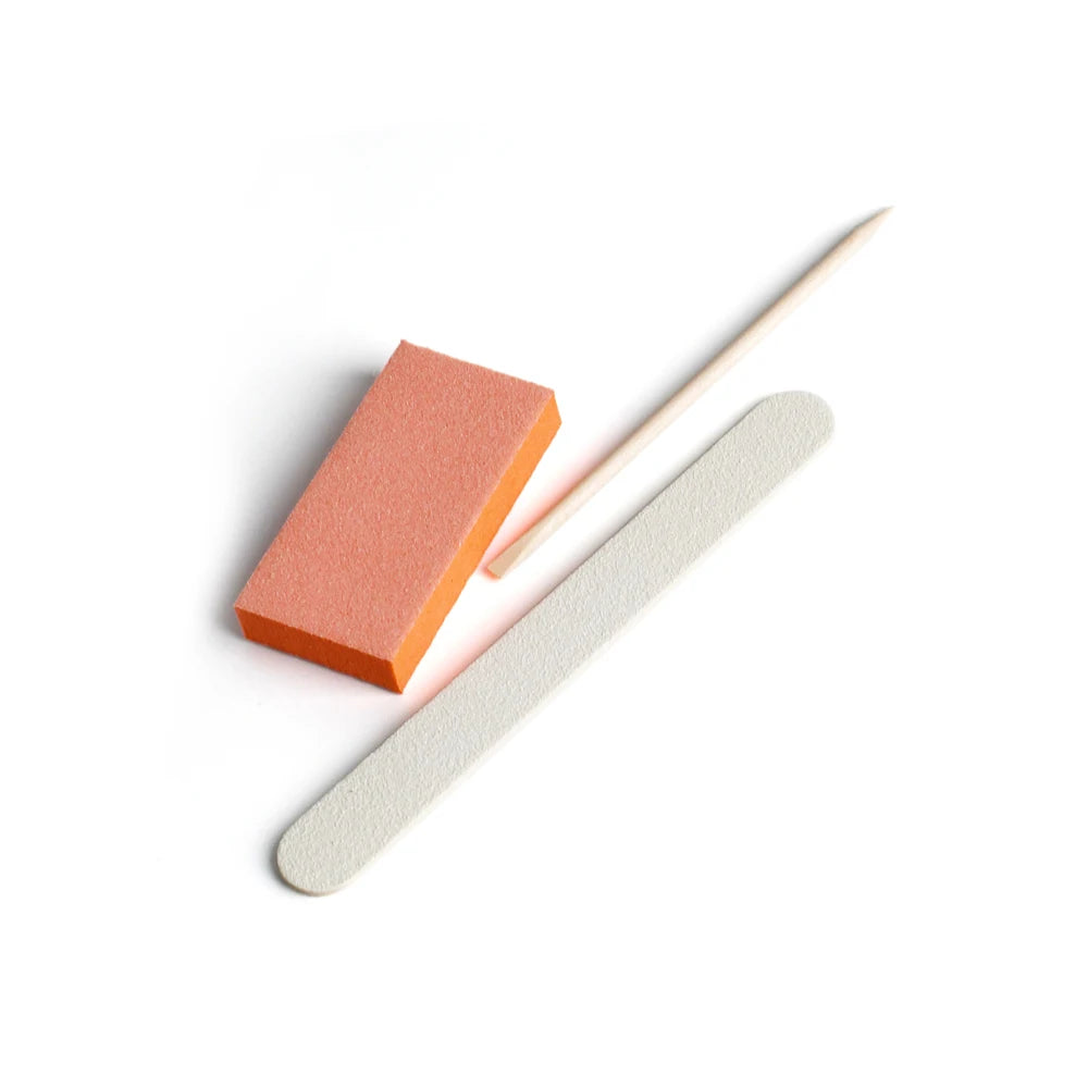 100 Sets Natural Nail Kits Disposable Manicure Kit  Salon Professional Pedicure Pedicura Nail File Set