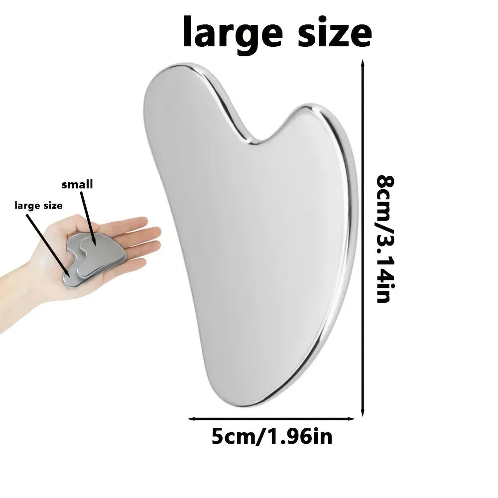 Stainless Steel Facial GuaSha Scraping Face Care Lifting Massage Tools Anti Wrinkle Skin Tighten Cooling Cellulite Massager Tool