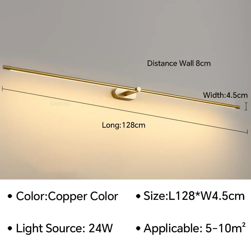 Modern Mirror LED Wall Lamps Minimalist Bathroom Wall Lamps For Bedroom Bedside Sconces Decorative Wall Mirrors Lighting Fixture