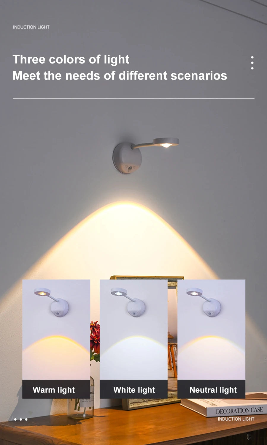 Motion Sensor Light Wireless Night Light USB LED for Kitchen Bedroom Mural Living Room Sensor Wall lamp Indoor Lighting LED USB