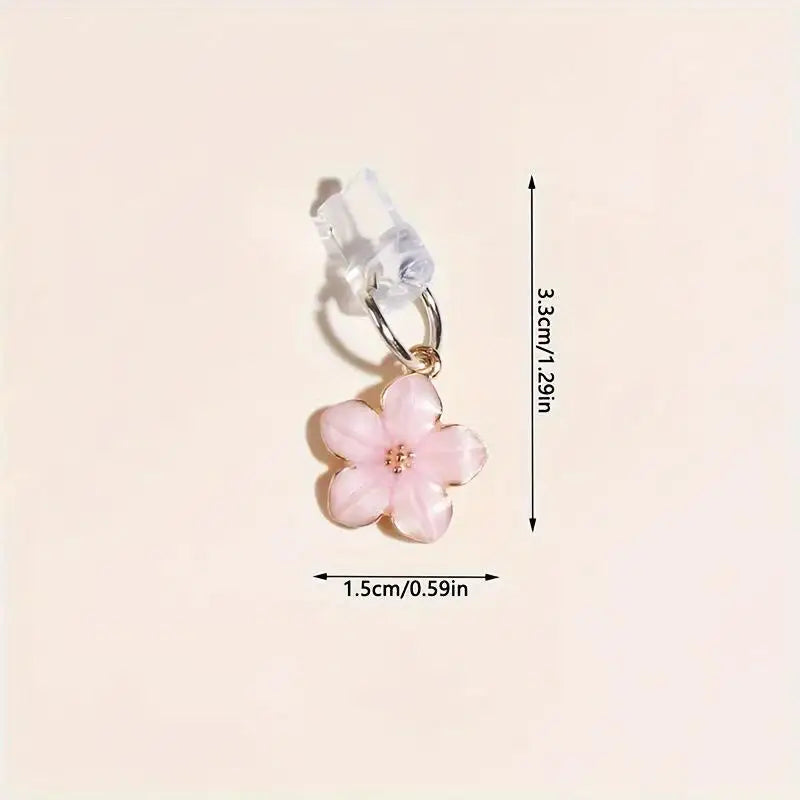 Sakura Flowers Phone Dust Plug Accessories Decoration Hanging Pendant For Phone Charging Port