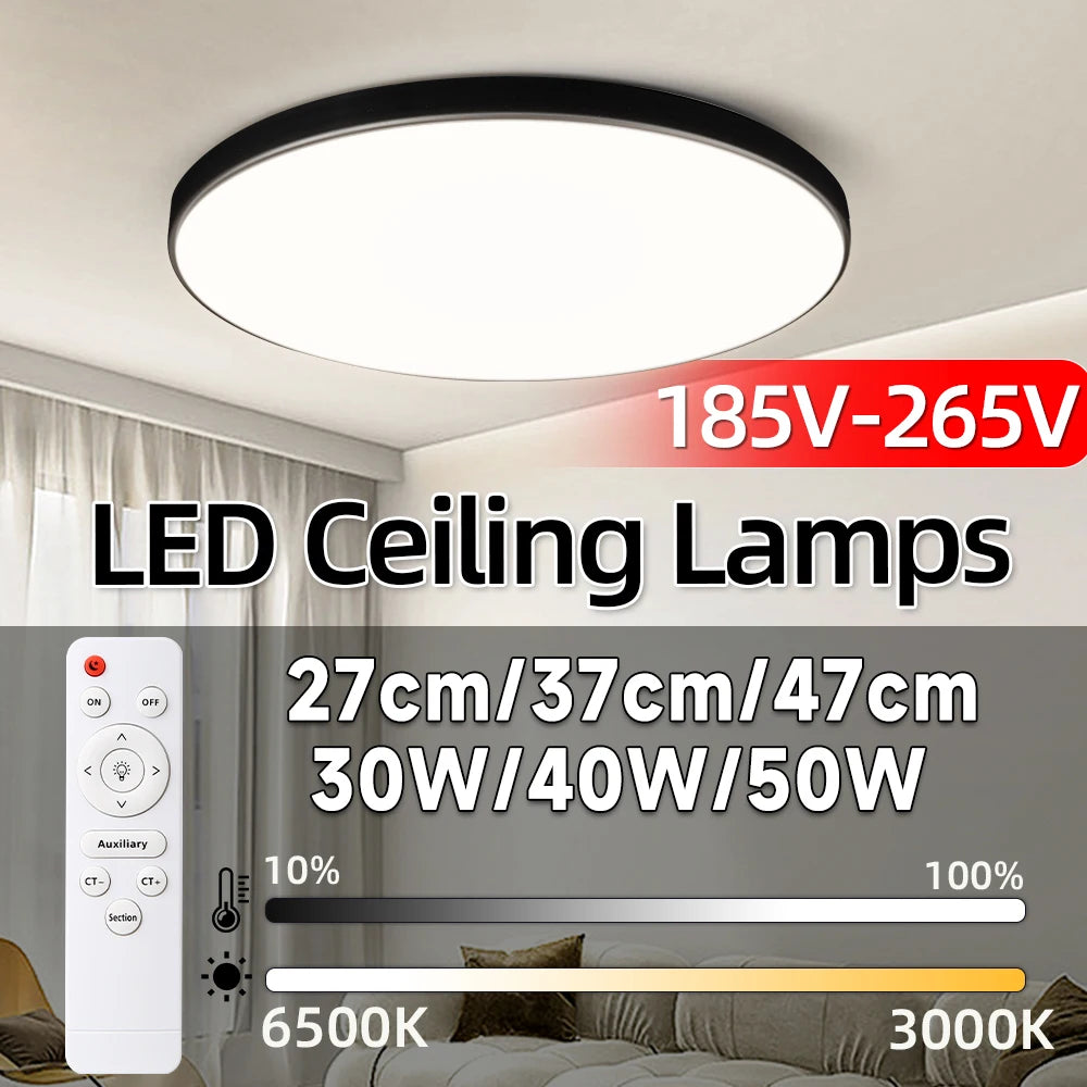 Smart Led Ceiling Light 30W 40W 50W Dimmable Modern Led Ceiling Lamps with Remote Control Led Lights for Room Living Room