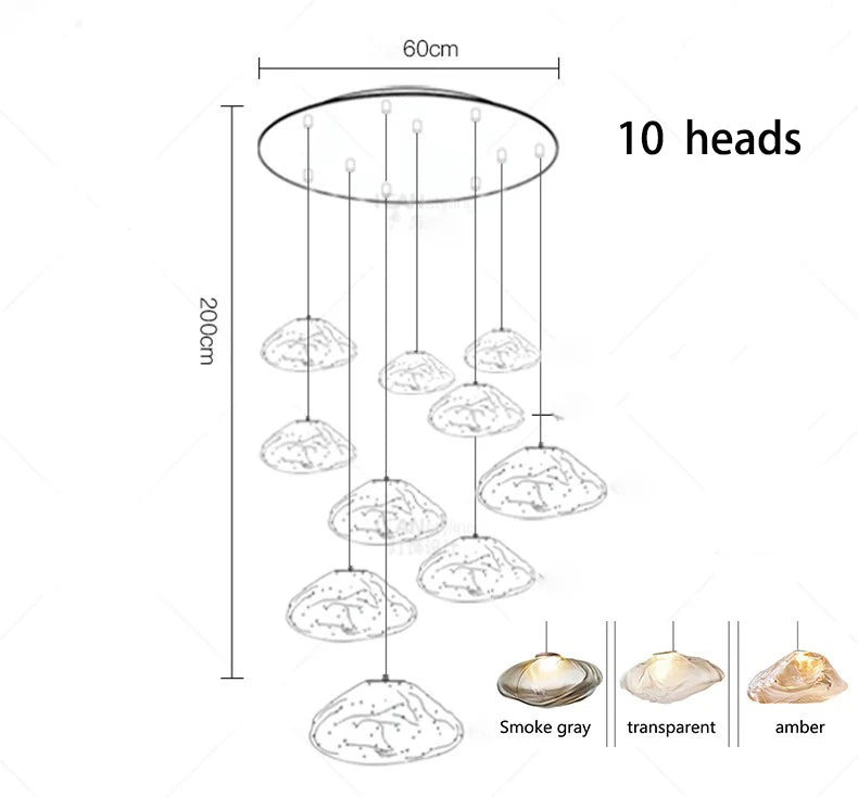 Modern Light Luxury Home Decoration LED Chandelier Staircase Light Living Room Chandelier Indoor Lighting