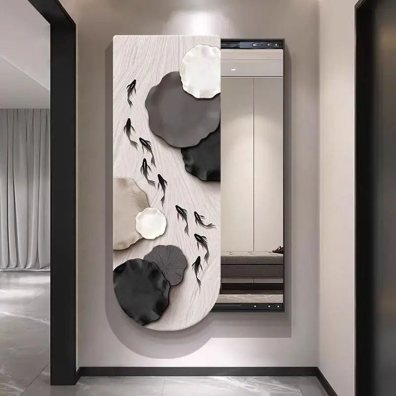 Bathroom Rectangle Mirror Organizer Creative Black Wall Mirror Bedroom Ornament Decorazioni Casa Home Furniture Accessories