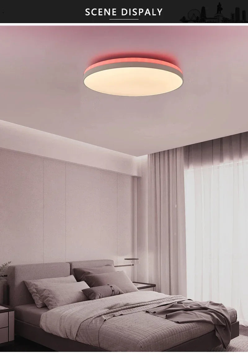 Smart Tuya RGB Ceiling Light with Backlight Bluetooth APP Remote Control Dimming Living Room Bedroom Home Decor Led Ceiling Lamp