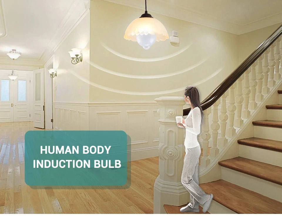 Motion Sensor LED Bulb E27 LED Lamp B22 PIR Sensor Light Bulbs Auto ON/OFF Night Light For Porch Stairs Garage Security Lights