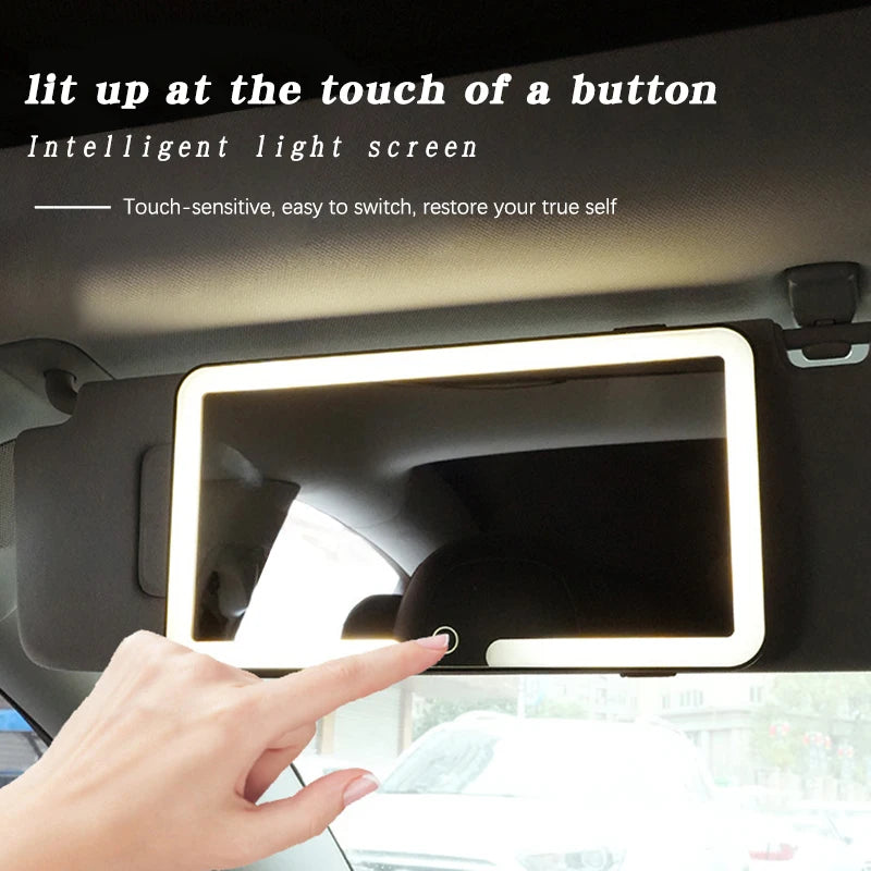 LED detachable car vanity mirror with light - convenient passenger side interior vanity mirror, car mirror hanging accessory