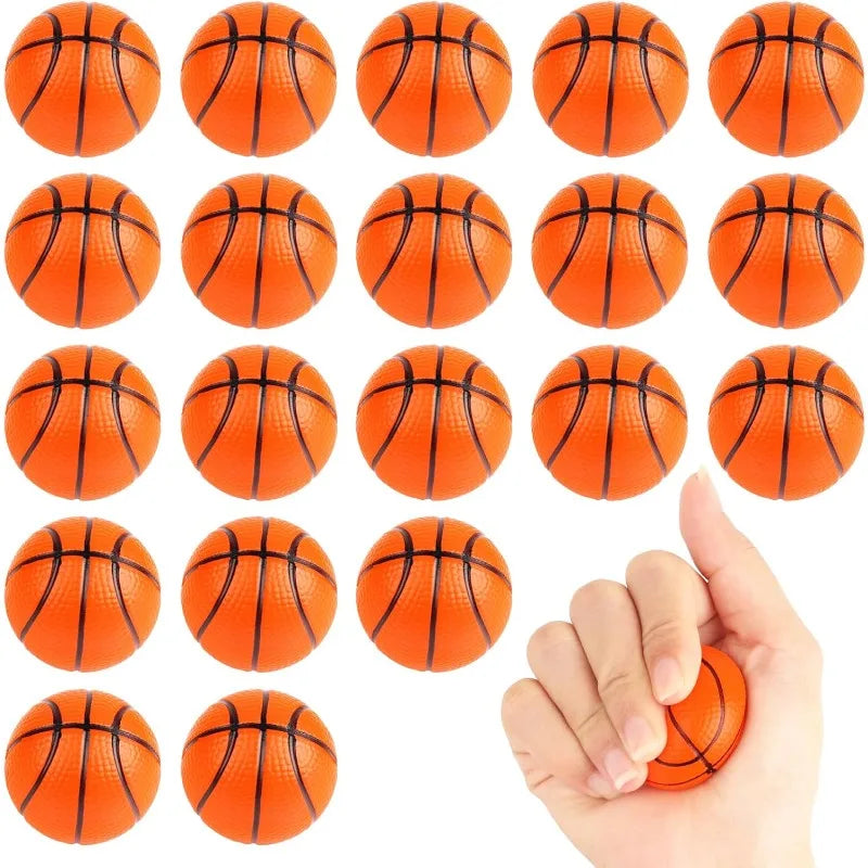 Mini Basketball Stress Balls Basketball Foam Sports Balls Small Squeeze Anxiety Bulk Toy Ball for Kids Basketball Party Supplies