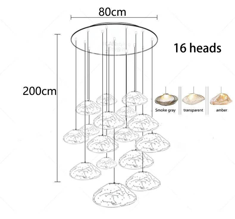 Modern Light Luxury Home Decoration LED Chandelier Staircase Light Living Room Chandelier Indoor Lighting