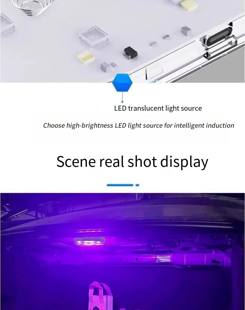 Motion Sensor Led Light 650mAH USB Rechargeable Automatic Induction Sensing Light Wireless Foot Lamp for Car Trunk Door