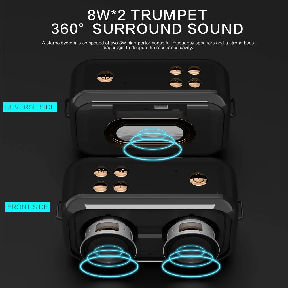 Wireless Bluetooth Speaker with Stereo Sound Extended Bass TWS Bluetooth 5 0 TF Card USB AUX Audio Input